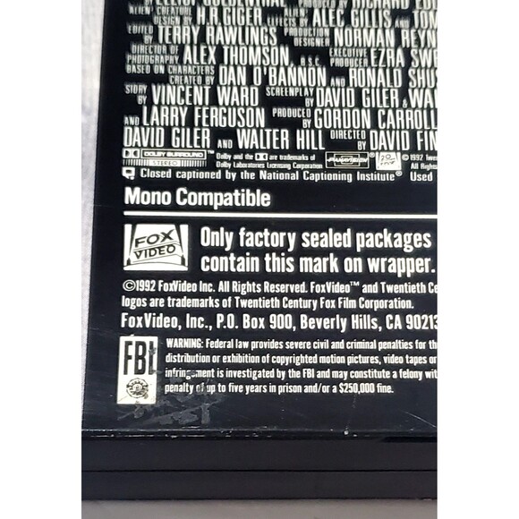 Used VHS Tapes Aliens & Aliens 3 Sigourney Weaver 20 Centry Fox - Picture 12 of 12